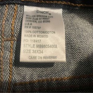 Cinch Classic Blue Jeans with Tan Stitching